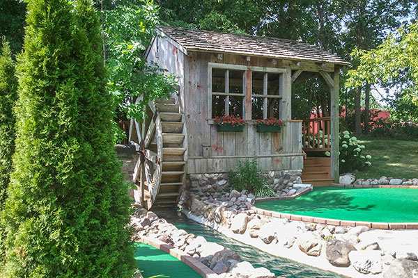 Tom & Jerry's Mini Golf Course water wheel