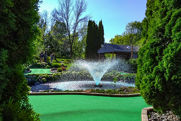 Tom & Jerry's Mini Golf fountain Plymouth Wisconsin